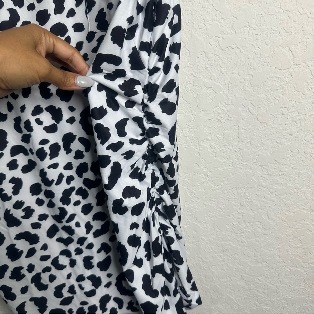 Maternity Top Short Sleeve Boutique Size 2-XL Leopard Print - Picture 4 of 8
